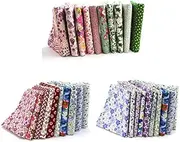 RayLineDo® 30 Pcs Different Pattern Multi Color 100% Cotton Poplin Fabric Fat Quarter Bundle 18" x 22" Patchwork Quilting Fabric Red Green Pink Blue and Purple Series