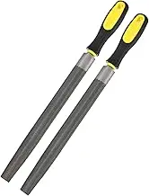uxcell 2-Pack Half-Round Metal File 10 Inch, High Carbon Steel File Diamond File Hand File W PVC Grip Handle for Wood/Metal/Ceramic/Glass/Stone/Jewelry/Tile/Model/DIY/Sharpening File