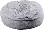 UYSOFRCV Premium PV Velvet Bean Bag Chairs Sofa Cover (No Filler) Extra Large for Organizing Children Plush Toys Stuffed Memory Foam, for Adult Teen Children,Gray,5FT : D132*76CM