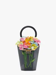 In Bloom Embellished 3D Bouquet Top-Handle Bag