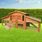 2 Storey Wooden Chicken Coop Rabbit Guinea Pig Pet Hutch Large Run Outdoor Cage