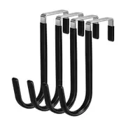 4 Pack Over The Door Hook, Door Hooks for Bathroom, Living Room, Kitchen, Bags(4 Pack Black)