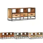 TV Cabinet Rough Mango Wood Entertainment Stand Unit TV Console Cabinet vidaXL