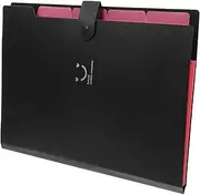 ARTIBETTER Folder with Tags Paper Folder Organizer Paper Filing Folder Paper Folders for Documents Tickets Organizer Four Pocket Folder Accordion Folders for Documents File Tote Bag Black Pp