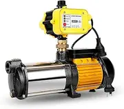 [GIANTZ] Water Pump, 2000W 240V Electric High Pressure Garden Pumps Controller Irrigation for Pool Pond Rain Tank Home Farm Clean, Multi Stage Fully Automatic Anti-rust Yellow