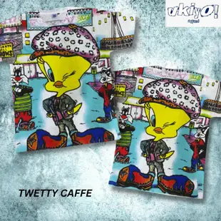 Kaos TAG 泰國 TWEETY CAFFE AOP 卡通卡通全印花全印花 T 恤