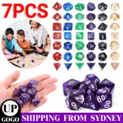 7pcs Polyhedral Dice Acrylic Set For DND RPG MTG Dungeons Dragons Game Party AU