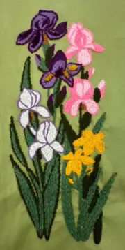 Paragon Needlecraft Crewel Embroidery Iris Picture Barbara Sparre Finished Panel