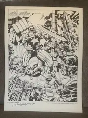 Jack Kirby Signed Captain America Limited Edition Print from 1978 #1357 of 1500