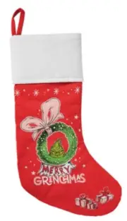 Department 56 Dr. Seuss The Grinch Merry Grinchmas Christmas Stocking, 19.5