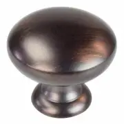 10 Cabinet Knobs Oil-Rubbed Bronze Brushed, Copper Highlights Round Kitchen Pull