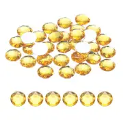 Flat Back Round Acrylic Rhinestones,20mm Yellow Crystal Rhinestones 50Pcs
