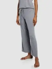 $160 Natori Women's Gray Wide-Leg Shangri La Lounge Pants Sleepwear Size XL