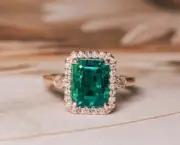 2.23 Ct Radiant Cut Natural Emerald Diamond Wedding Ring 14K solid Yellow gold