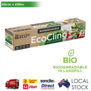 ECO Cling Biodegradable Premium Food Wrap Film Dispenser Slide Cutter 45cmx600m