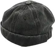 [AKOOSY] Washed Cotton Brimless Hat for Men and Women Soft Hip Hop Retro Beanie with Rolled Cuff Breathable and Lightweight for Summer Travel and Outdoor Activities