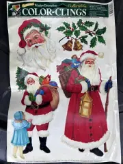 Vintage Static Color Clings CHRISTMAS Window Decorations Removable & Reusable