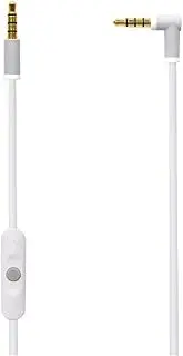 White Replacement Beats Audio Cable + Inline Remote / Microphone for Beats by Headphone Solo 2/3 - Compatible for Samsung S8 LG V20 G6 iPhone 7 (White)