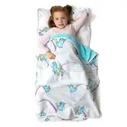 Jumpoff Jo Toddler Nap Mat 43" x 20" Removable Pillow & Ultra Soft Unicorn Pixie