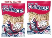 2-PACK North Sea Fish Snack Fishnacks Taiwan Large Bag 21 Oz (600g) each bag