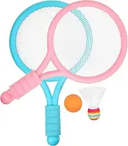 GANAZONO 1 Set Badminton Racket Set Rackets Balls Durable Skid Handles Outdoor Fun for Family Games and Beginners