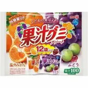 Meiji Kajyu Gummy Candy Assorted bag , 12 ct, 6 grape and 6 orange