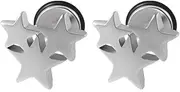 [Niaspi] 2Pcs 16G Star Cartilage Flat Back Earrings Studs for Women Surgical Stainless Steel Labret Monroe Lip Rings Simple Cartilage Body Piercing Jewelry, 20g, Stainless Steel, no gemstone