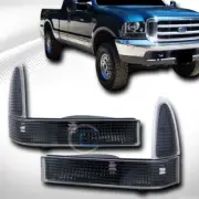 Black Clear Signal Bumper Corner Lights Lamp k2 For 99/00-04 F250 F350 Excursion