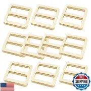 Bytiyar 10 Pcs 1 inch Alloy Metal Flat Slider Buckle Dual Belt Adjuster TriGl