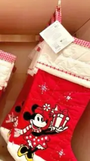 Pottery Barn Christmas Holiday Disney MINNIE MOUSE stocking Mickey gift party ,
