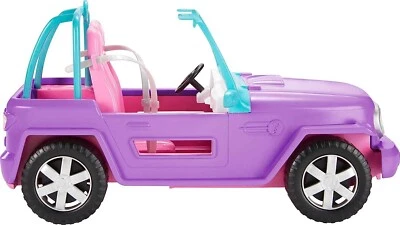 Barbie Toy Car, Purple Off-Road Vehicle with 2 Pink Seats and Treaded, Rolling W
