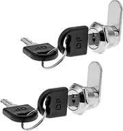 2pcs Cabinet Cam Lock with Keys Cylinder Cam Locks Secure Mailbox File Drawer Dresser Compartment Lock Tool Box Replacement Hardware Zinc Alloy