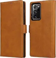 iCoverCase for Samsung Galaxy Note 20 Ultra Wallet Case, Premium PU Magnetic Leather Card Slots Holder Carry Kickstand Feature Flip Cover Case for Galaxy Note 20 Ultra 5G (Khaki)