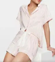 NEW PETER ALEXANDER HEART STRIPE PENNY CHIC POLY SATIN PJ SET 3+ 24-26 RRP$129