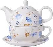 HOLIDYOYO 1set Ceramic Tea Set with Teapot and Cups Retro Design for Loose Leaf and Blooming Tea for Home Gatherings Housewarming Present Portable Ceremony Accessories
