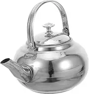 CHICAMPERA Teapot Tea Kettle Tea Dispenser Beverage Pitcher Water Heating Pot Kettle Teapot Hot Water Heater Teapot with Filter Flower Teapot Coffee Pot Silver Stainless Steel