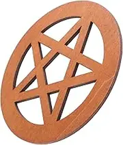 Gatuida Sacred Geometry Wooden Pentagram Ornament for Altar Rituals Artisan Carved Five Decor Protective Mat for Spiritual Focus and Enhanced Atmosphere
