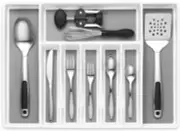 Bandeja organizadora de utensilios de plata expandible, soporte ajustable