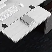 Siiboat Desk Extender Ergonomic Computer Table Extension Arm Support Collapsible Keyboard Tray for Square Tabletop - White Maple 25.2" x 9.45"