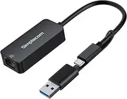 Simplecom NU405 SuperSpeed USB-C and USB-A to 2.5G Ethernet Network Adapter Aluminium 2.5Gbps LAN