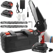 Mini chainsaw, 6-Inch Cordless Electric Protable Chainsaw with 2Pcs Batterie ...