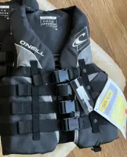 O'Neill Superlite USCG Life Vest Small Black White & Smoke New With Tags