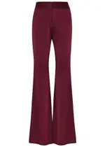Alice + Olivia Deanna Bootcut Satin Trousers - Bordeaux - 12 (UK 16 / XL) 12 (UK 16 / XL)