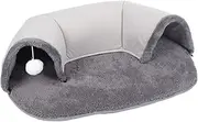 Stgfyxgs Cat Tunnel and Bed Toy, Warm Cat House, Pet Nest, Machine Washable Dog Sleeping Cushion, Multifunctional, 65 X 49 X 17 Cm, with Ball