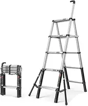 Extendable Ladder Folding Telescopic Ladders Foldable Steps, Practical Household Garden Building, Thicken Aluminum Alloy