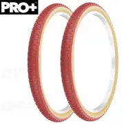 PRO+ Bicycle 24" x 1.75" RED/GUM COMP III (2) TIRES BMX TIRE BIKE