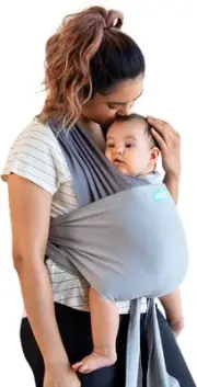 Moby Easy Wrap Carrier (Smoked Pearl) - Carrier and Wrap for Newborns, Infants