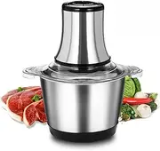 Kitchen Mini Food Chopper,Meat Grinder 2 Speed,4 Bi-Level Blades,800W Food Processor,Stainless Steel Blender Bowl,2L/3L/4L Food Capacity Silver,for Fruits,Meat and Baby Food,3L