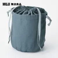 在飛比找PChome24h購物優惠-牛津布便當袋/圓形/藍綠【MUJI 無印良品】