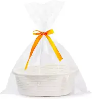 Small Woven Basket with Gift Bags and Ribbons,Diy Basket Gift Set, Empty Small R